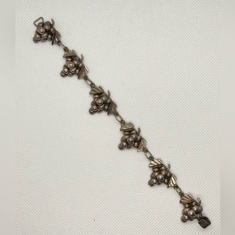 Vintage Taxco Mexican Sterling Silver Grape Cluster Bracelet
